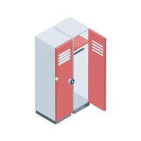 Visually appealing isometric icon of secure gym locker vector