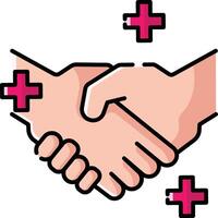 Made in UK Hygiene is essential for a clean and confident handshake with plus signs icon. vector