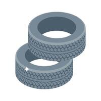 A captivating isometric icon of rugged workout tyres vector