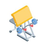 A well crafted isometric style icon of workout machine vector