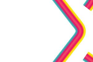 ribbon curl in vibrant pink, yellow, and cyan gradient set against a clean white backdrop. Perfect for modern creative projects, digital branding, posters, and artistic layouts. vector