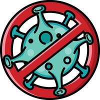 Made in the UK Corona virus inside a no symbol icon. vector