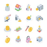 Check out our premium set of database isometric style icons. vector