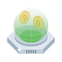 Take a look at this isometric style digital crypto icon vector