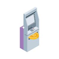 Take a look at this isometric style bitcoin atm icon vector