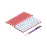 Catch this isometric icon showcasing cheque transaction vector