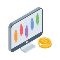 Take a look at this isometric icon of stock market graph vector