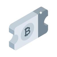 Have a look at this isometric style bitcoin voucher icon vector