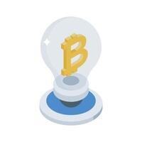 An attractive isometric icon of bitcoin innovation vector