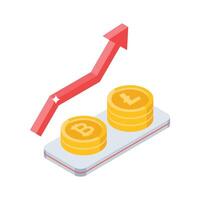 Do not miss this isometric style icon of crypto profit vector