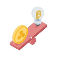 A well crafted isometric style icon showing money stability vector