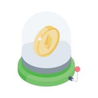 Have a look at this isometric icon of digital ethereum token vector