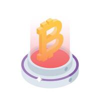 Check this isometric style icon of btc cryptocurrency vector