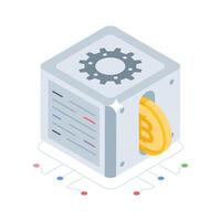 A captivating isometric style icon of crypto management vector
