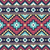 Tribal striped seamless pattern. Aztec geometric multicolored background. Can be used in textile design, web design for making of clothes, accessories, decorative paper, wrapping, backpacks, etc. vector