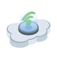 An eye-pleasing isometric icon showing cloud connection service vector