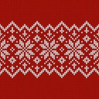 Scandinavian knitted seamless pattern. Norwegian native style sweater, ornaments with snowflakes. Fair Isle design. Wool texture. Winter holiday background vector