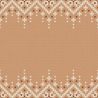 Knitwear texture. Template with empty place for text. Traditional seasonal seamless background for holiday design. Winter knitted wool sweater pattern with snowflakes. Christmas beige illustration. vector