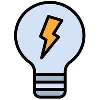 Light Bulb Icon, Outline Flat Design Icon Symbol, Education School Icon. vector