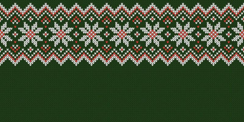 Ugly Christmas Sweater Party. Wide background. Knitwear texture. Template, seamless pattern with snowflakes for holiday design. Winter knitted wool illustration.