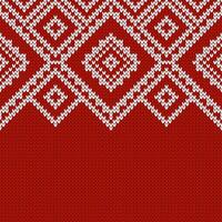 Knitwear texture. Template with empty place for text. Traditional seasonal seamless background for holiday design. Winter knitted wool sweater pattern, Christmas red illustration. vector