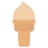 Ice Cream Cone Flat Design Icon, Black And White Flat Design Icon Symbol vector