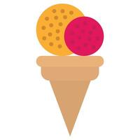 Ice Cream Cone Design Icon, Black And White Flat Design Icon Symbol vector