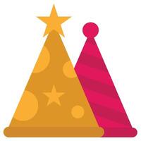 Party Hat Flat Design Icon, Black And White Flat Design Icon Symbol vector