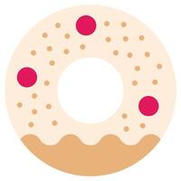 Donuts Flat Design Icon, Black And White Flat Design Icon Symbol vector