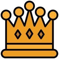 Crown Outline Flat Design Icon, Black And White Outline Flat Design Icon Symbol vector