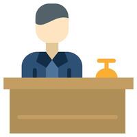 Receptionist Flat icon, Flat Design Style Icon, Hotel Icon vector