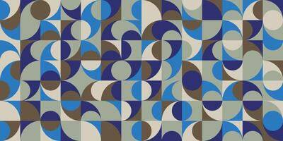 Blue and brown abstract pattern with circles vector