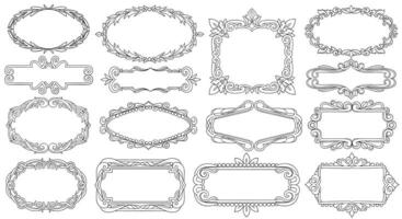 Collection of Ornate Decorative Frames for Graphic Design and Creative Projects Artwork vector