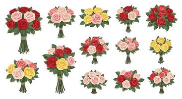A Symphony of Blooms Exploring the Art of Rose Flower Bouquet Arrangements and Styles vector
