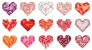 The Symbolism and Artistry Behind Heart-Shaped Designs A Collection of Heart Illustrations vector