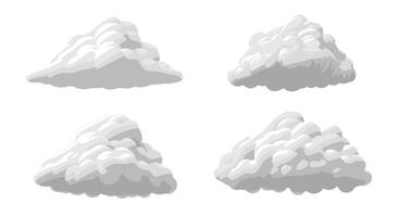 A Collection of Fluffy Clouds in Various Shapes Floating Peacefully in the Sky vector