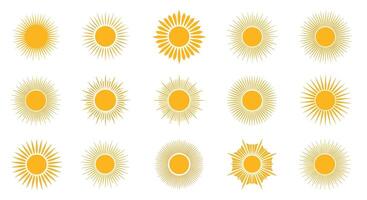 A Collection of Sunburst Inspired Designs Expressing Joy Light and Energy in Various Forms vector