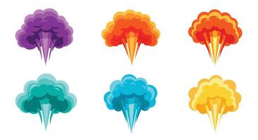 The Wonderful World of Animated Cloud Smoke Puff Pixel Art Colorful Effects vector