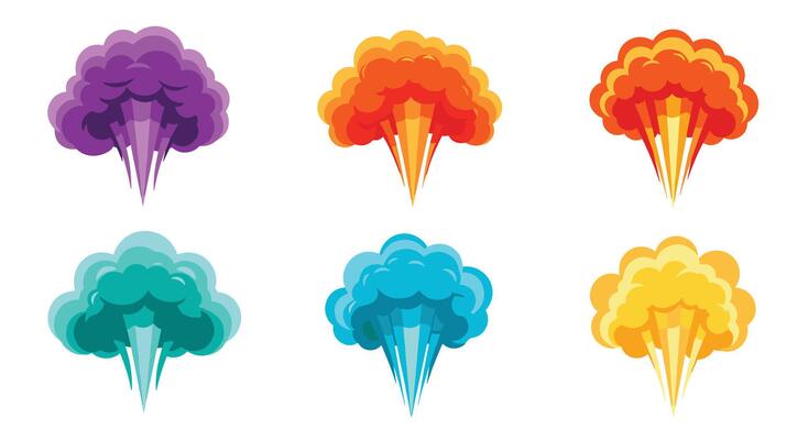 The Wonderful World of Animated Cloud Smoke Puff Pixel Art Colorful Effects