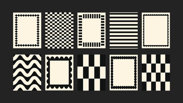 Clean and colorful poster with a center block and decorative edge. Looks like a vintage stamp, made for bold text or collage backgrounds.