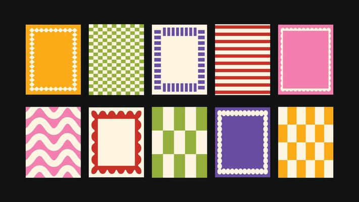 Square poster with a playful scalloped edge. Great for fun messages, bold statements, or adding a pop-art touch to any design.