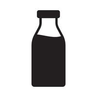 Bottle icon. Milk bottle black icon. vector