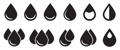 Drop icon. Water drop black icon. Oil drop icons set. vector