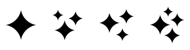 Star icon. Shine icon. Twinkling stars set. Symbol of sparkle, glint, gleam, etc. vector