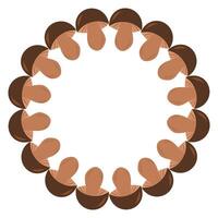 Mushrooms circle frame. Round border made of edible boletus mushrooms. flat wreath isolated on white background vector