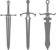 three different types of swords on a white background vector