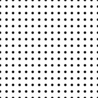 Black polka dots on white background in a repeating pattern, simple and clean design vector