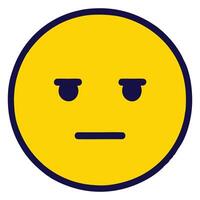 Dotted Line Face Emoji Illustration with Neutral Expression on White Background, Conceptual Cartoon Design Representing Invisibility and Emotional Detachment vector