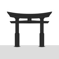 Flat Design Japanese Torii Gate Illustration for Cultural Background and Travel Poster vector