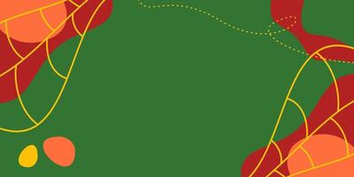 Green abstract shapes background, wave and leaf patterns with empty space for text. vector